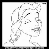 Belle Smiling sketch template