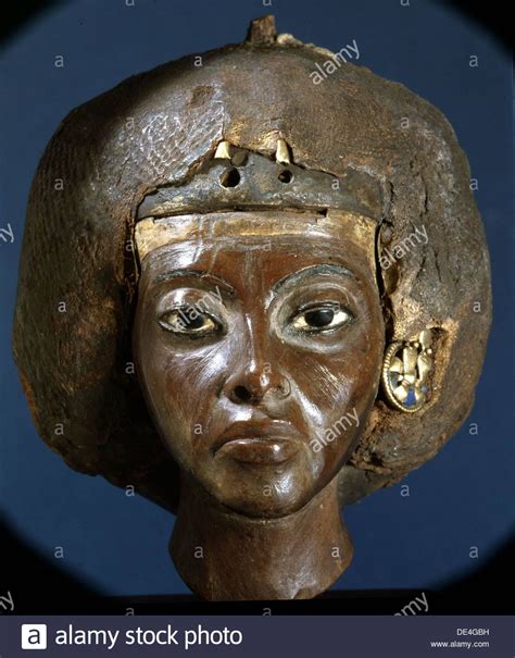 the head of queen tiye wife of amenophis iii and mother of akhenaten