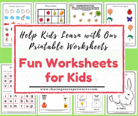 printable fun kids worksheets activity shelter printable brain