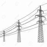 Power Line Silhouette Lines Vector Voltage High Clipart Illustration Drawing Pole Overhead Transmission Utility Stock Getdrawings Clipground sketch template