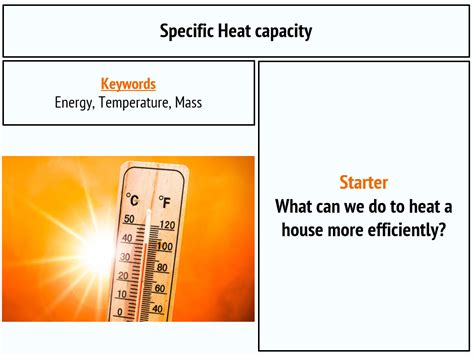 aqa specific heat capacity theory  gcse teaching resources