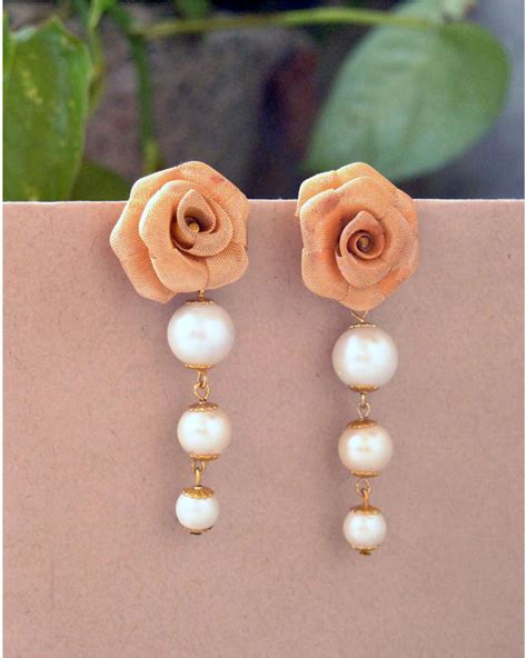 hanging pearl earrings  abhika creations  secret label
