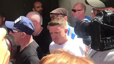 tommy robinson holds rally before court appearance metro video