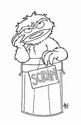 Oscar Grouch Coloring Pages Popular Getdrawings Drawing Getcolorings sketch template