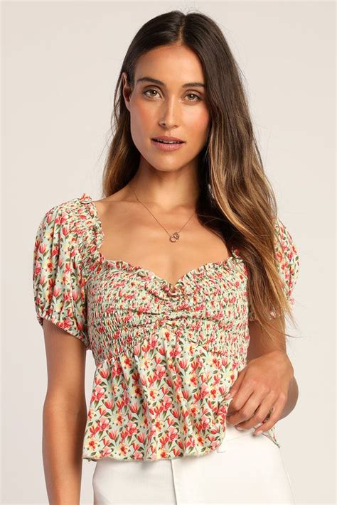 Floral Tops Summer Cute Summer Tops Spring Tops Cute Tops Chic