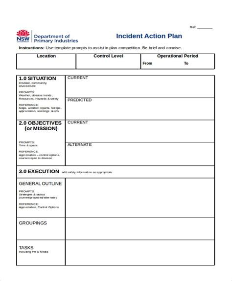 sample action plan forms  ms word  excel