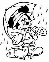 Disegni Topolino Colorare Bambini Coloring Rain Minnie Micky Clubhouse Dibujos Showers Rainy Minne sketch template