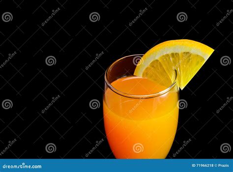 mimosa cocktail   slice  orange stock photo image  juice