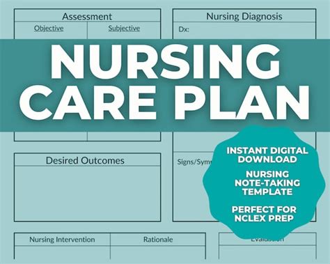 template nursing care plan nursing study note templates etsy uk