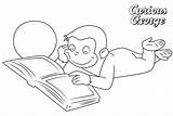 Coloring Pages George Curious Reading Printable Kids sketch template