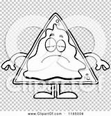 Nacho Mascot Depressed Outlined Coloring Clipart Cartoon Vector Surprised Cory Thoman sketch template