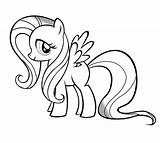 Fluttershy Coloring Drawing Flutter Clipartmag sketch template