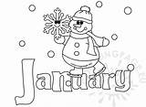 January Coloring Winter Snowman Coloringpage Eu sketch template