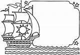 Columbus Ships Colorare Colombo Disegni Caravella Mundos Encuentro Partenza sketch template