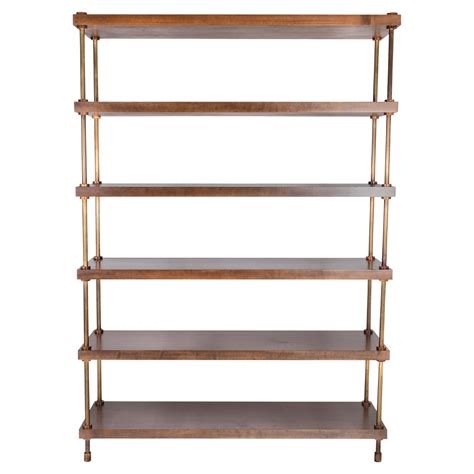 modern style trabea solid maple wood with brass details bookshelf for