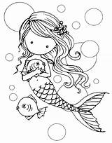 Mermaid Coloring Pages Little Kids Printable Girls Cute Unicorn sketch template