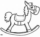 Rocking Horse Coloring Pages Sketchite Credit Larger sketch template