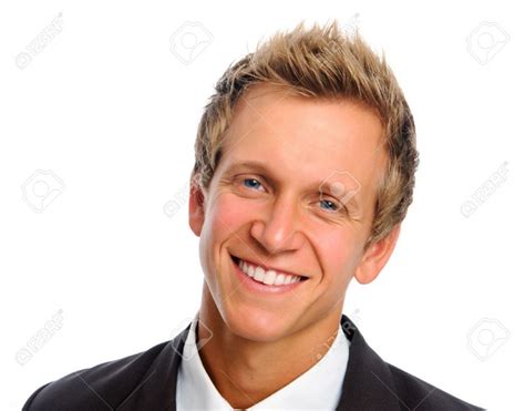 happy smiling corporate person  black business suit isolated  white stock photo