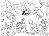 Coloring Insects Pages Children Kids Color Printable Print Animals sketch template