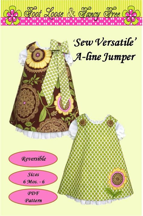 reversible aline jumper dress pattern easy sew dress pattern etsy