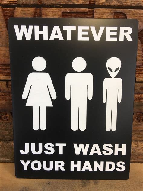 All Gender Restroom Sign Black Whatever Just Wash Your