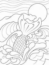 Coloring Mermaid Pages Tail Waves Ocean Tails Mermaids Printable Color Getcolorings Category Rocks Getdrawings Drawing Navigation Posts sketch template