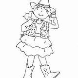 Cowgirl Coloring Howdy Country Beautiful sketch template