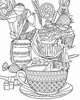 Coloring Pages Adult Tea Coffee Party Adults Book Colouring Printable Ausmalen Food Zum Flower Friends Print Books Auswählen Pinnwand Color sketch template