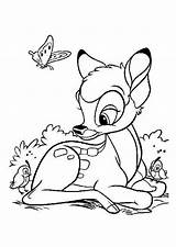 Coloring Bambi Pages Disney Deer Coloriage Kids Cute Print Walt Azcoloring Cartoon sketch template