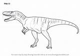 Albertosaurus Draw Drawing Step Dinosaurs Tutorials Drawingtutorials101 sketch template