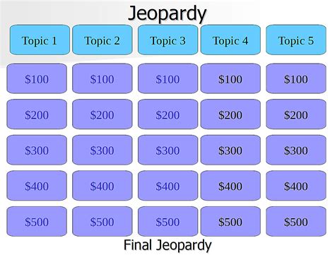 free printable jeopardy template free printable