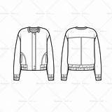 Bomber Jacket Flat Utility Template sketch template