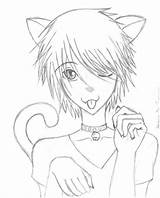 Anime Guy Drawing Getdrawings Neko sketch template