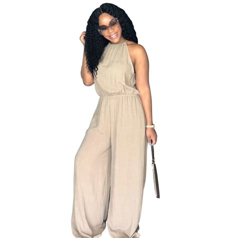 Women Loose Jumpsuit Rompers Women Casual Overalls Sexy Sleeveless