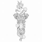 Dagger Tattoo Heart Coloring Stencil Knife Rose Designs Drawing Flowers Outline Pages Ink Drawings Lovely Askideas Straight Shaped Detailed Bottle sketch template