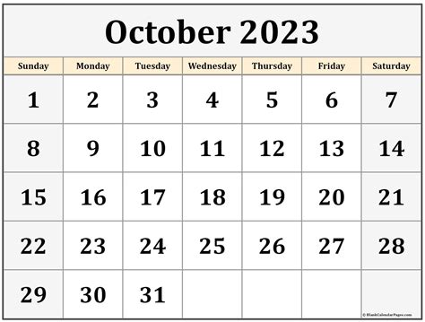 october  calendar  printable calendar templates calendarnet
