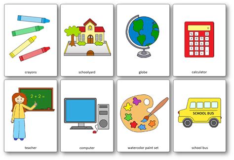classroom objects flashcards  printable flashcards speak