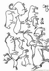 Cave Painting Coloring Printable Pages Color Others Colour Peoples sketch template