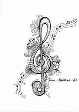 Zentangle Cello sketch template
