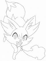 Fennekin Pokemon Coloring Pages Outline Pretty Print Getdrawings Getcolorings Drw sketch template