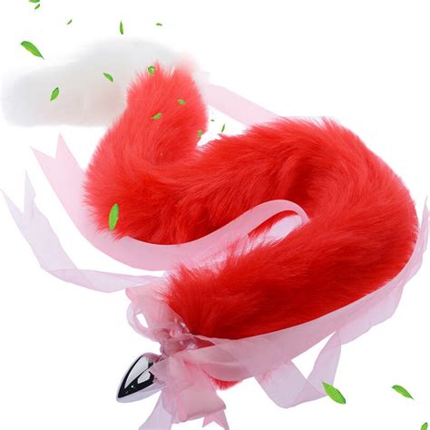 80cm ultra long small fox tail anal plug sex toys for adult stainless