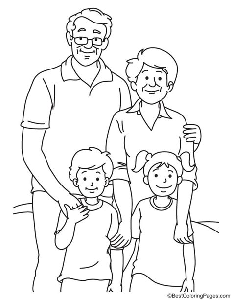 happy grandparents  kids coloring page   happy