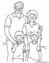 Grandparents Coloring Kids Happy Pages sketch template