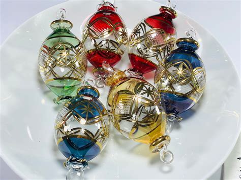 Egyptian Hand Blown Glass Christmas Ornaments Decorative By Etsy