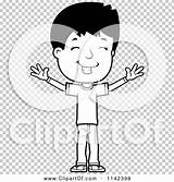 Adolescent Teenage Arms Boy Happy Open Outlined Coloring Clipart Vector Cartoon Thoman Cory sketch template