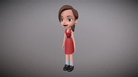 cartoon girl for commercial use buy royalty free 3d model by