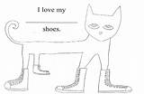 Pete Cat Shoes Template Printables Coloring Craft Worksheets Printable Kindergarten Activities Color Book Shoe Positional Make Pages Popular Math Via sketch template