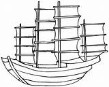 Ship Simple Drawing Coloring Pages Boat Dock Cliparts Library Clipart Wooden Colouring Template sketch template