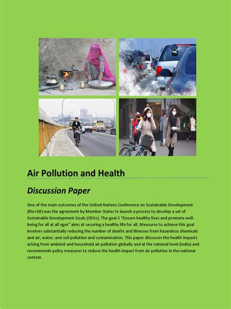 air pollution health discussion paper  air pollution particulates