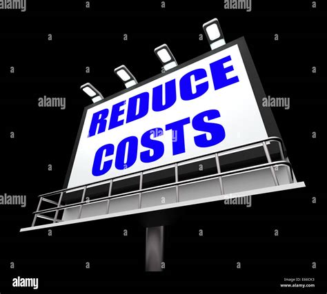 reducir costes senal  significa disminuir los precios  cobros fotografia de stock alamy